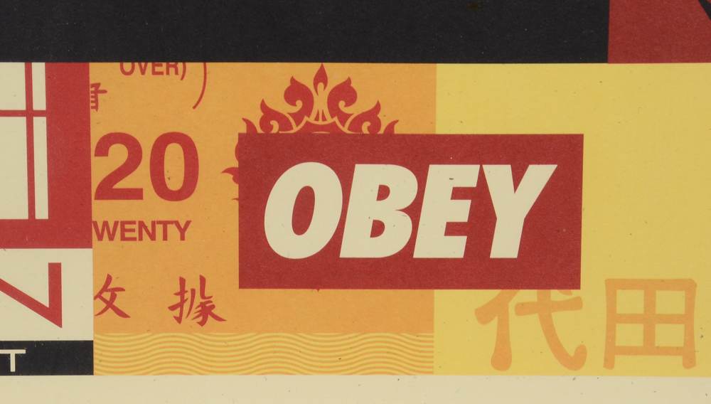 Shepard Fairey "Obey 3 Face Collage" Signed Giclee on Paper Triptych