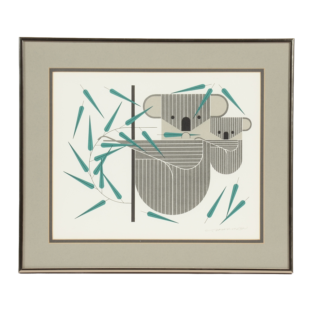 Charley Harper Open Edition Lithograph "Koalakoala"
