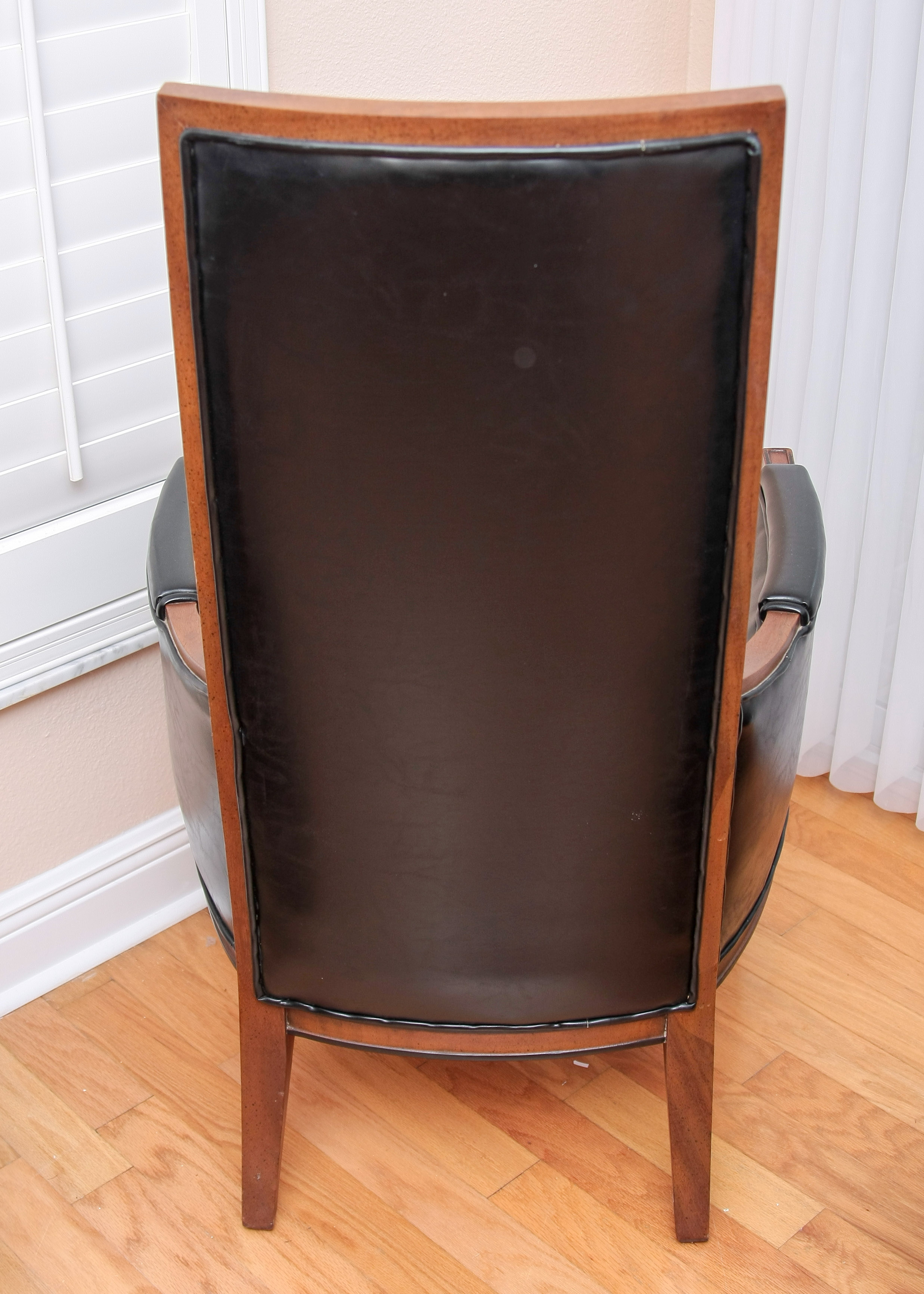 Vintage Art Deco Inspired High Back Tufted Arm Chair