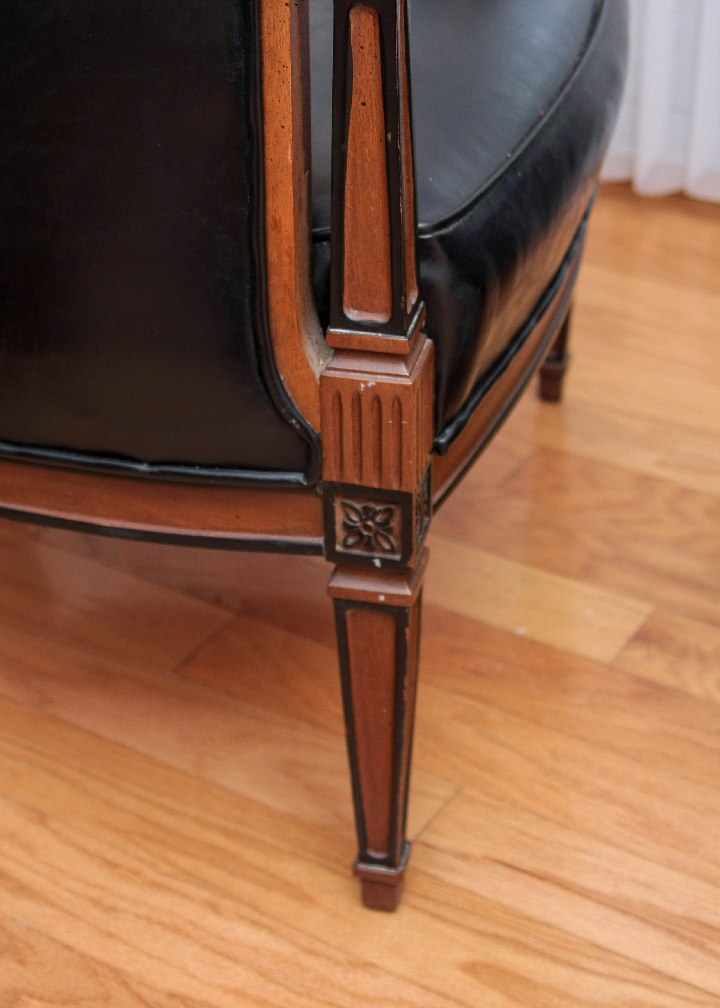 Vintage Art Deco Inspired High Back Tufted Arm Chair