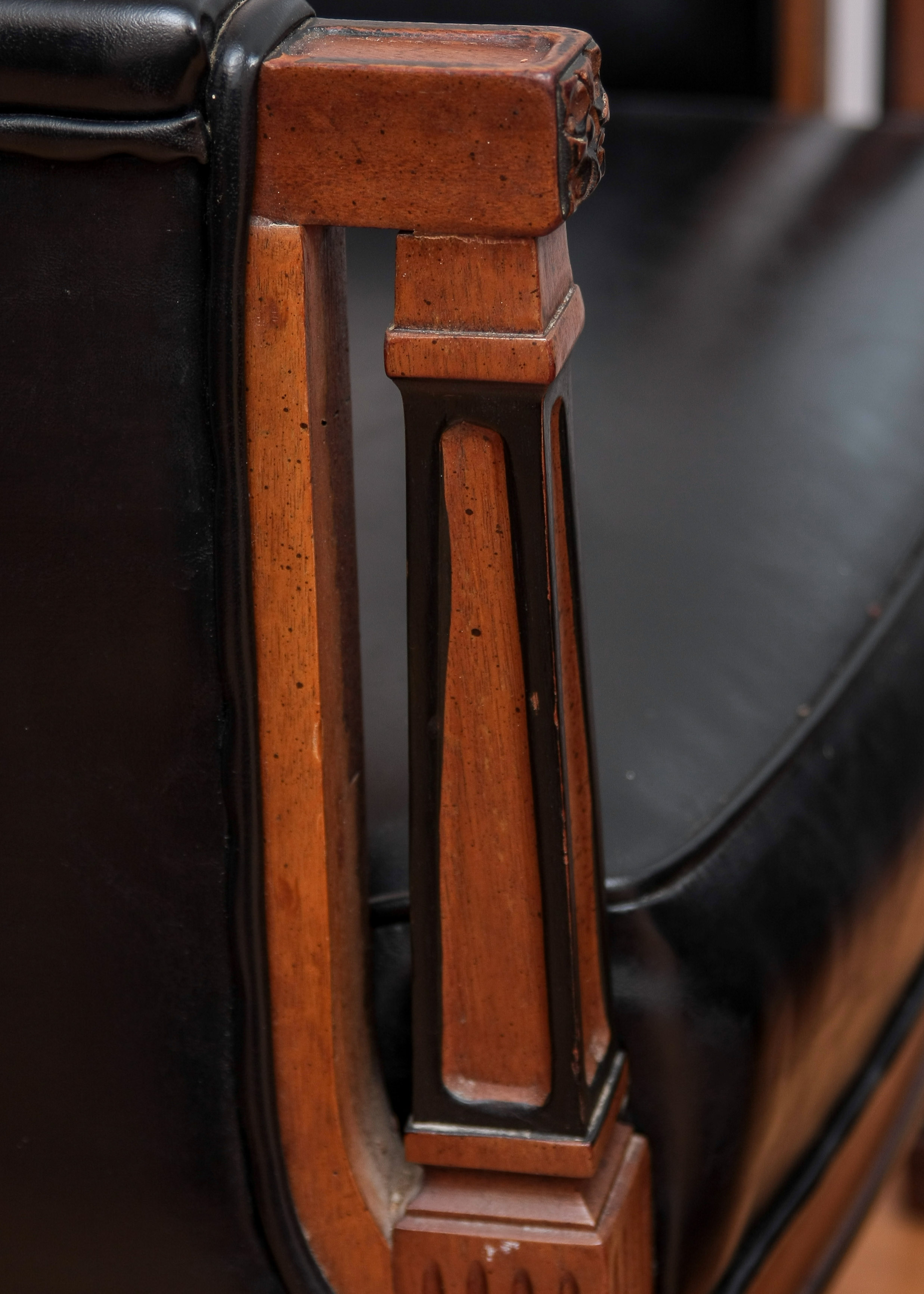 Vintage Art Deco Inspired High Back Tufted Arm Chair