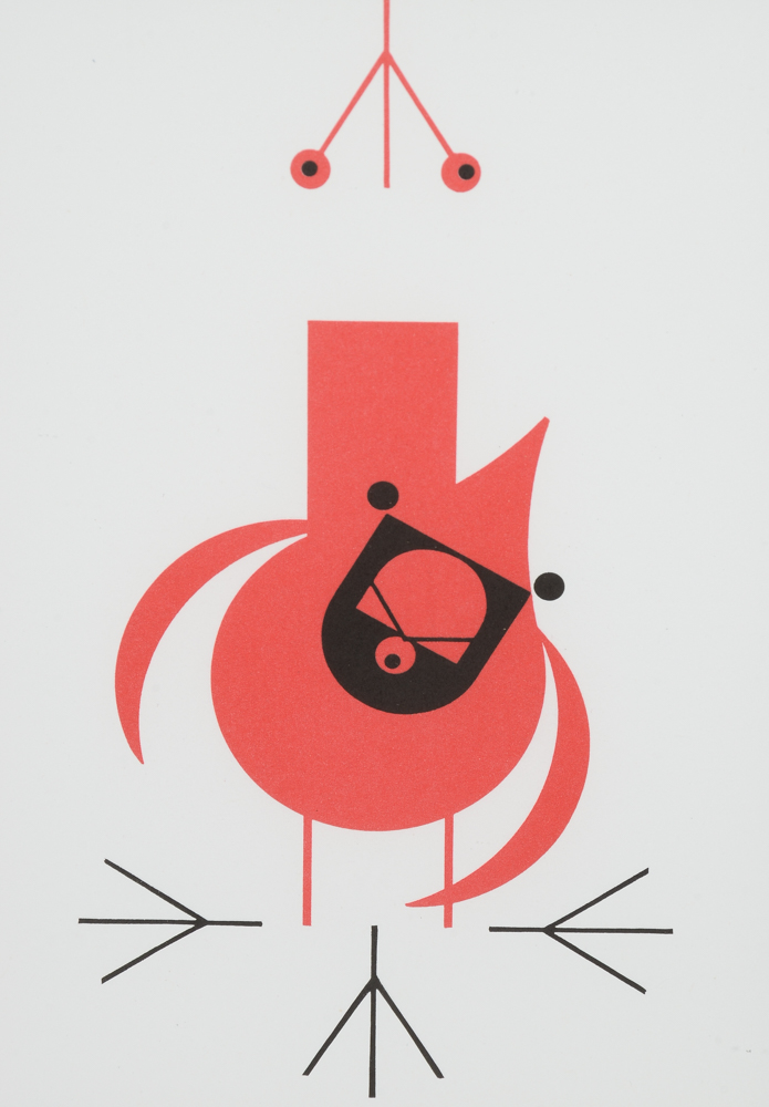 Charley Harper Open Edition Lithograph "Charley's Cardinal"