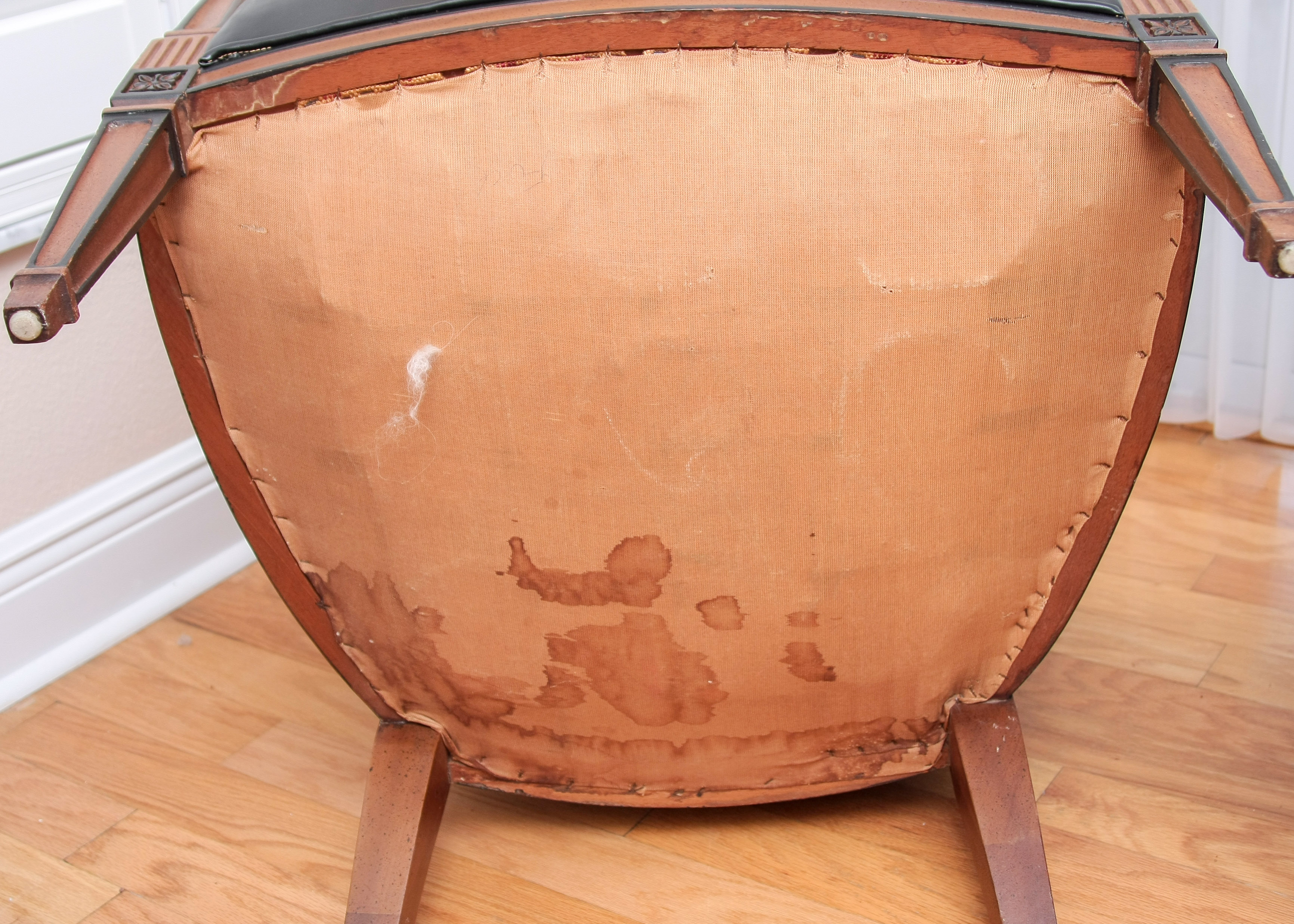 Vintage Art Deco Inspired High Back Tufted Arm Chair