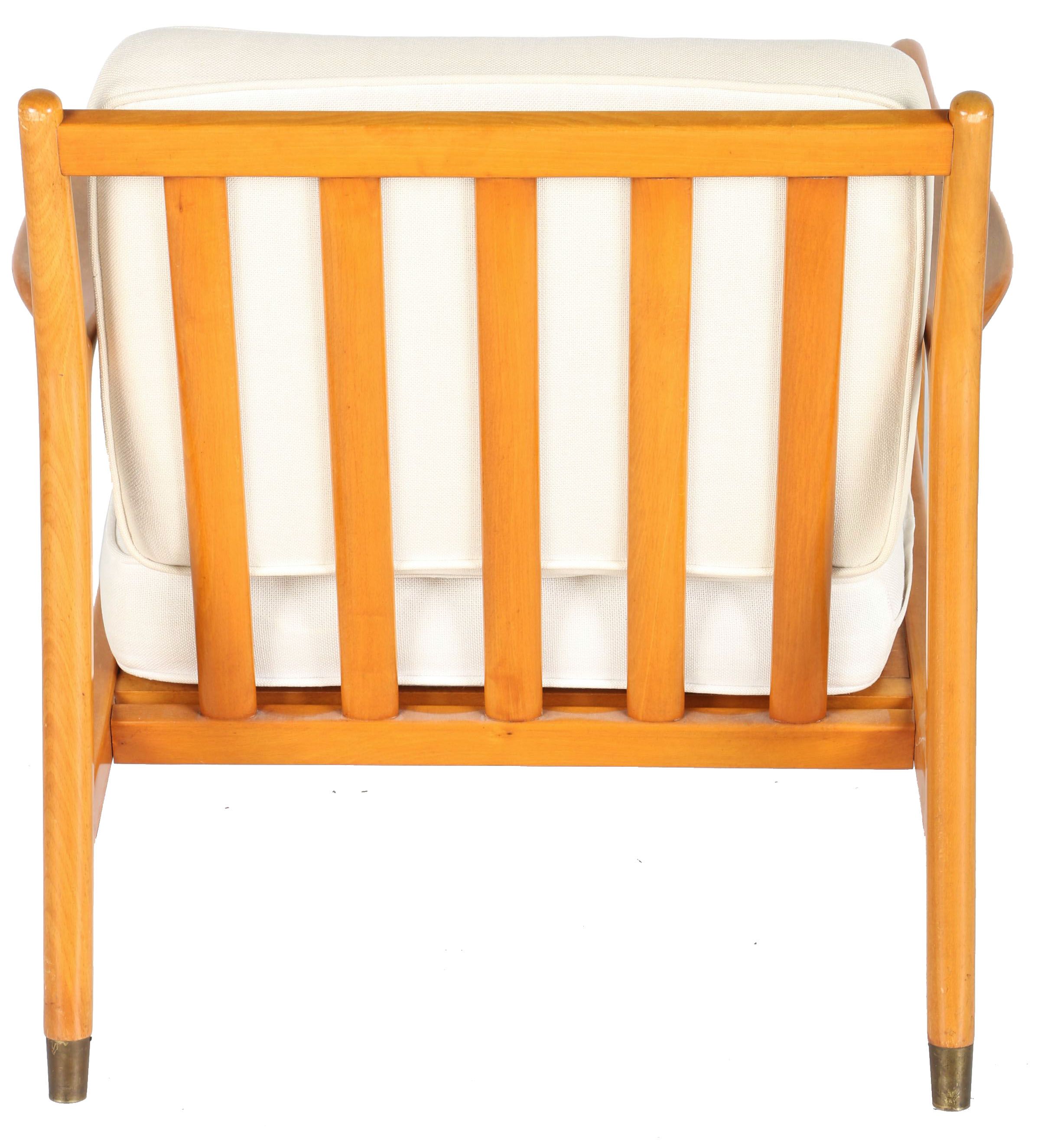 White Dux Modern Chair with Matching Ottoman