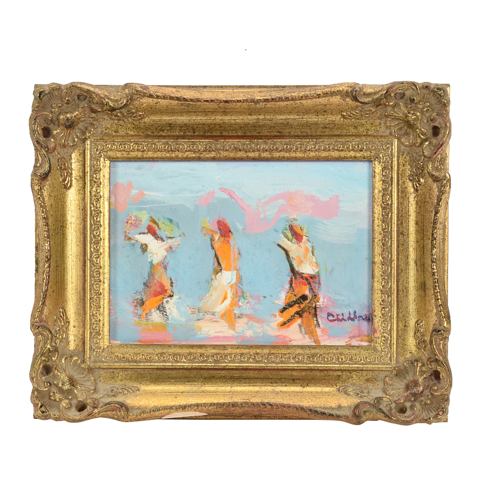 Paul Chidlaw Original Mixed Media Painting on Board