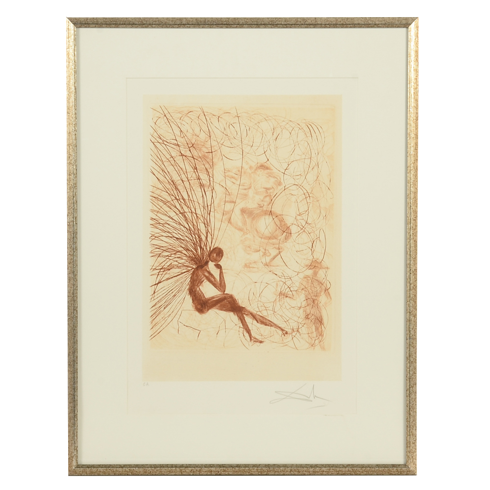 Salvador Dalí Signed Artist Proof Etching and Engraving "Napoleon"