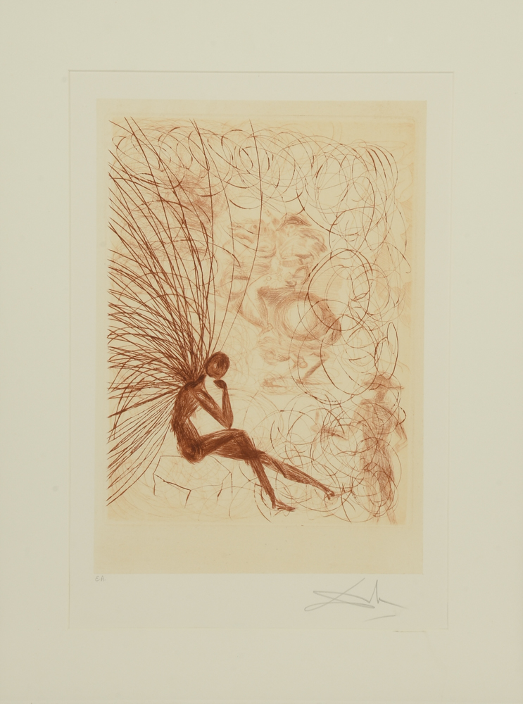 Salvador Dalí Signed Artist Proof Etching and Engraving "Napoleon"