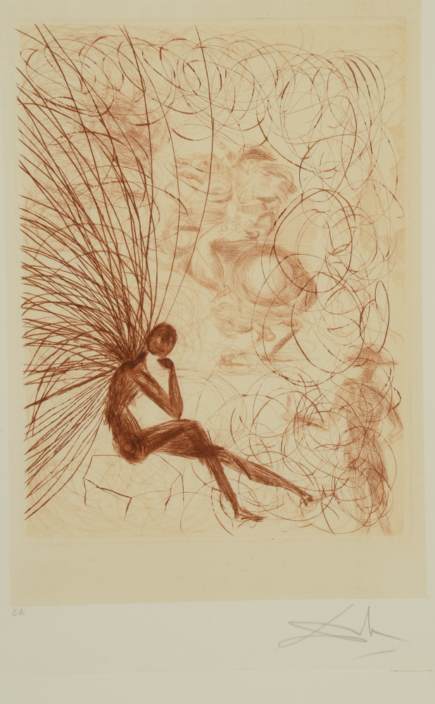 Salvador Dalí Signed Artist Proof Etching and Engraving "Napoleon"