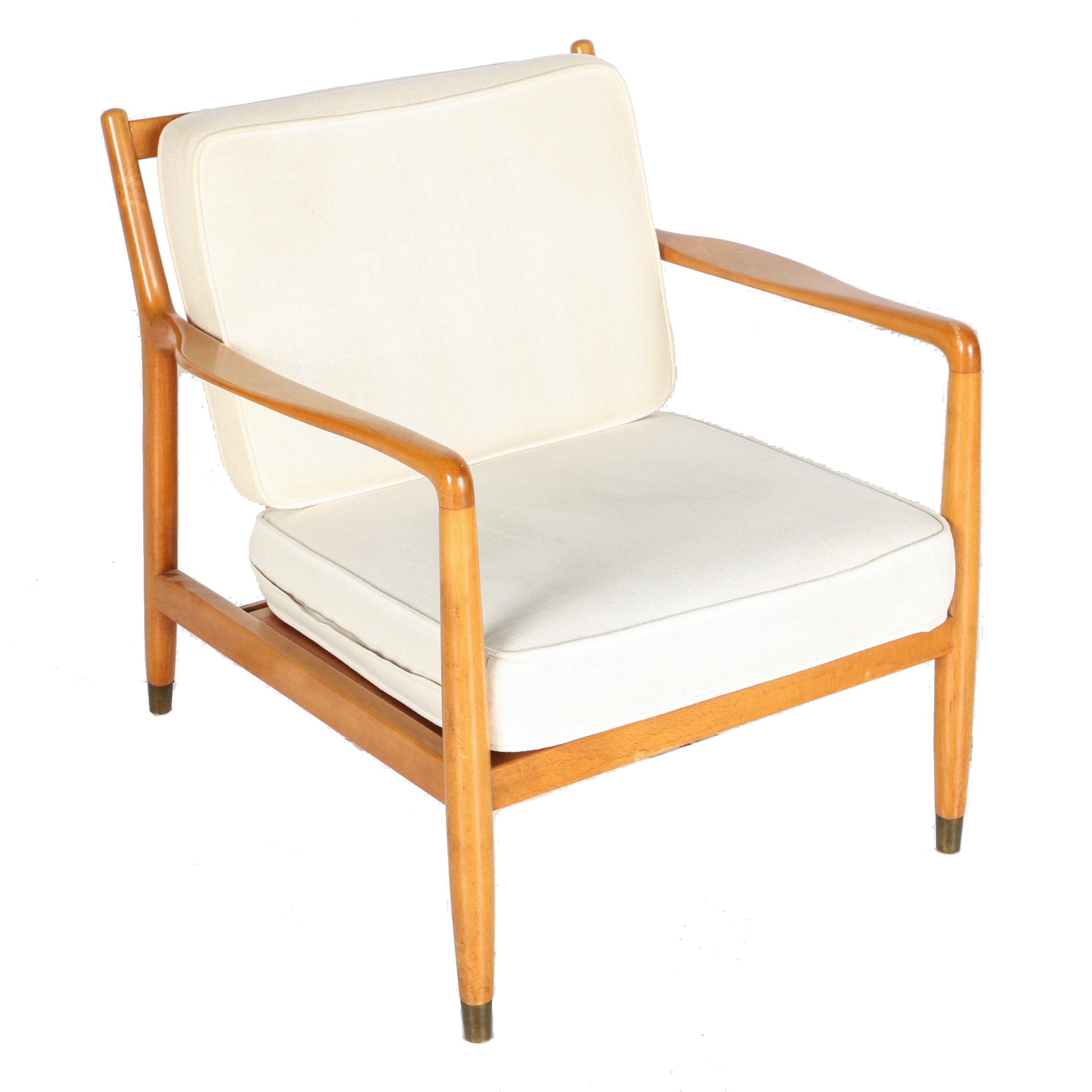 White Dux Modern Chair with Matching Ottoman