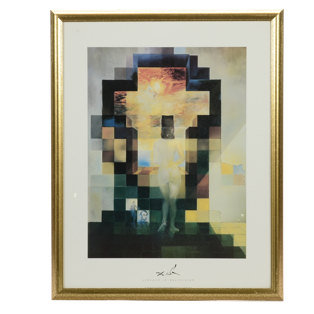 Offset Lithographic Poster After Dali's "Lincoln in Dalivision"