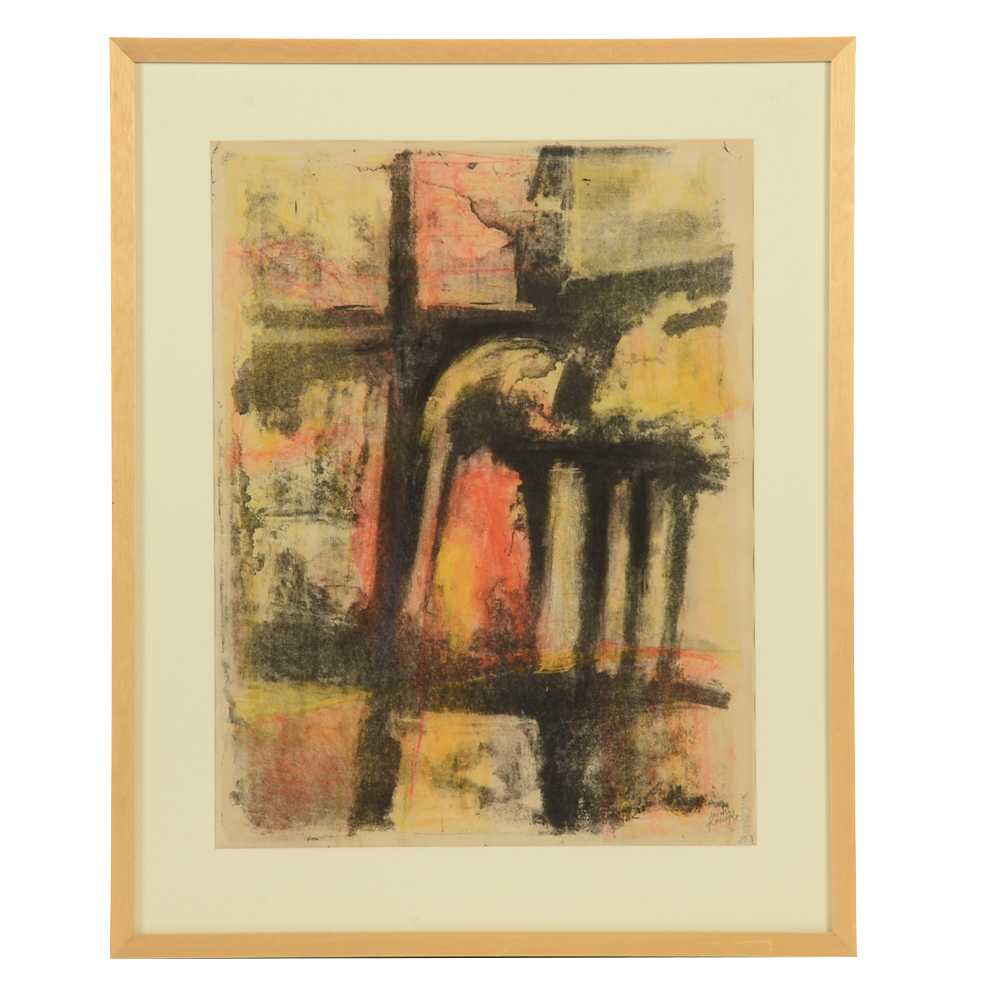 Abstract Stone Lithograph