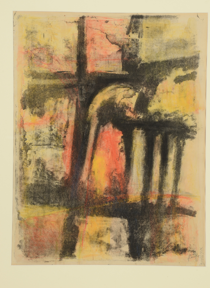 Abstract Stone Lithograph