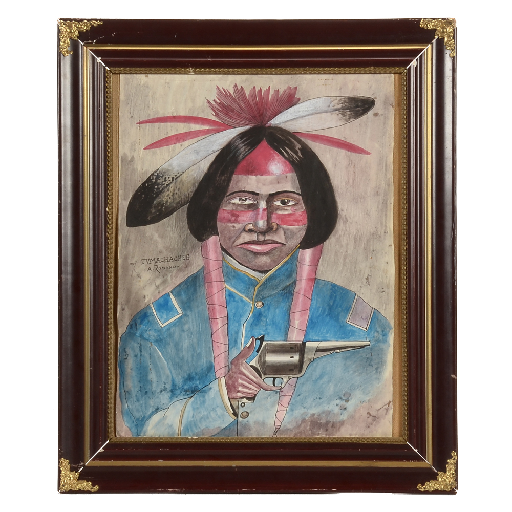 Antonio Romano Original Mixed Media on Cardboard "Tumachaghee"