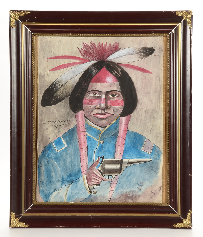 Antonio Romano Original Mixed Media on Cardboard "Tumachaghee"