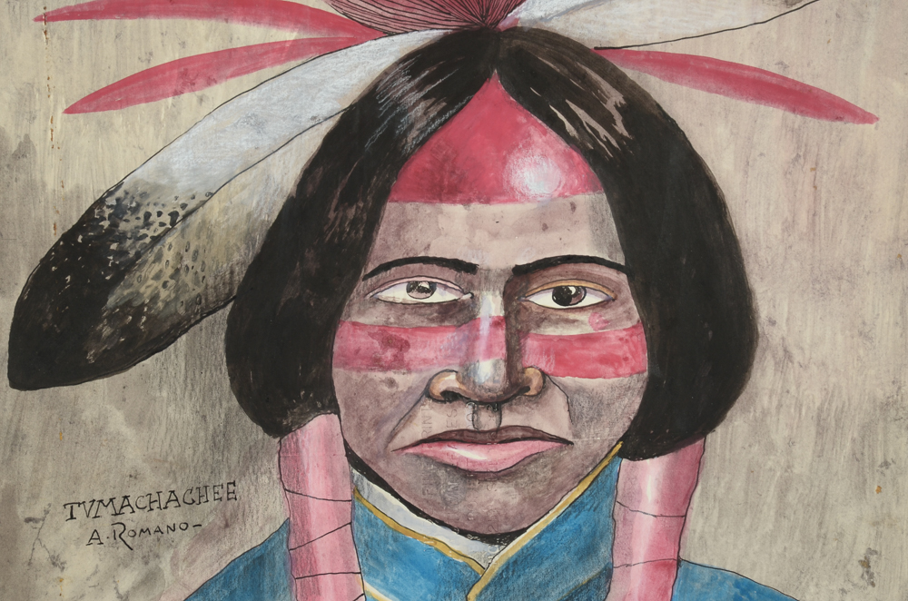 Antonio Romano Original Mixed Media on Cardboard "Tumachaghee"