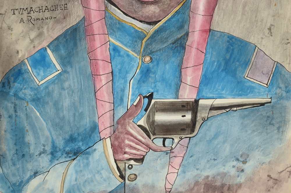 Antonio Romano Original Mixed Media on Cardboard "Tumachaghee"