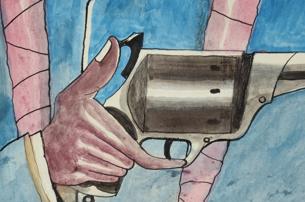 Antonio Romano Original Mixed Media on Cardboard "Tumachaghee"