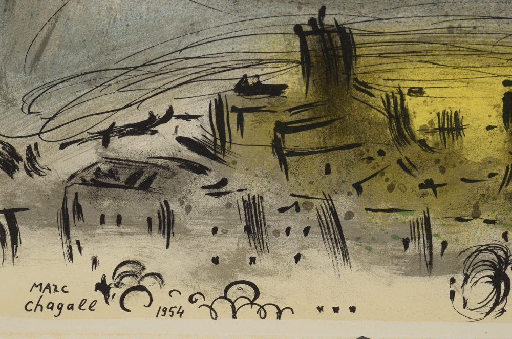 Marc Chagall Signed Hand-Pulled Lithograph Exhibition Poster