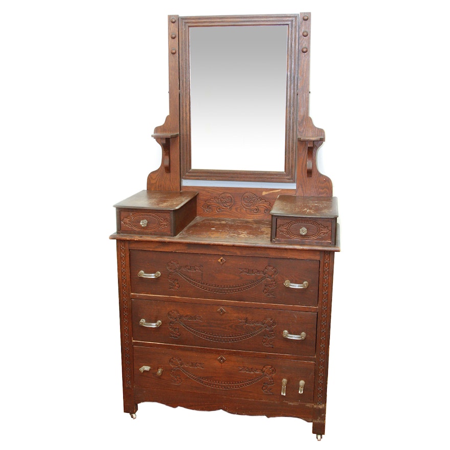 Antique Eastlake Victorian Vanity Dresser