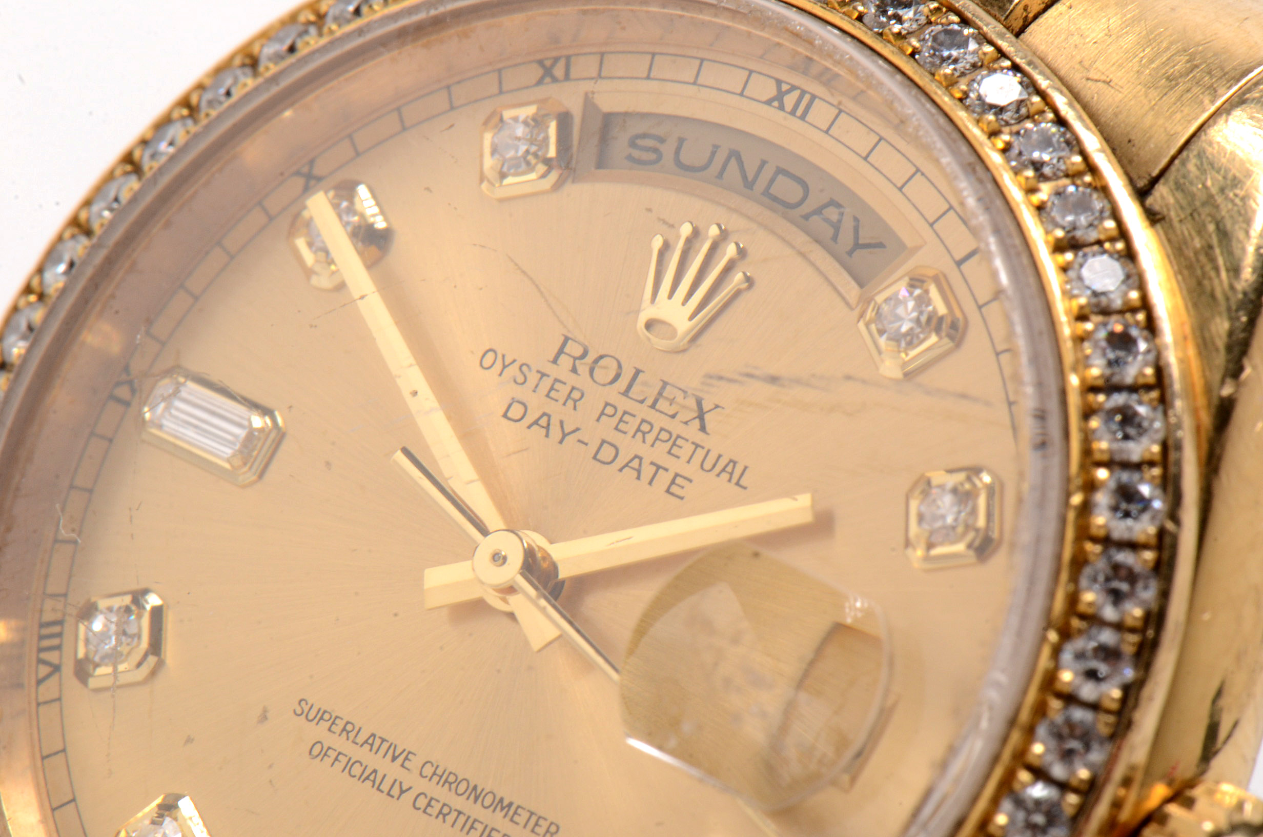 Rolex 18K Yellow Gold Diamond Day-Date President Watch