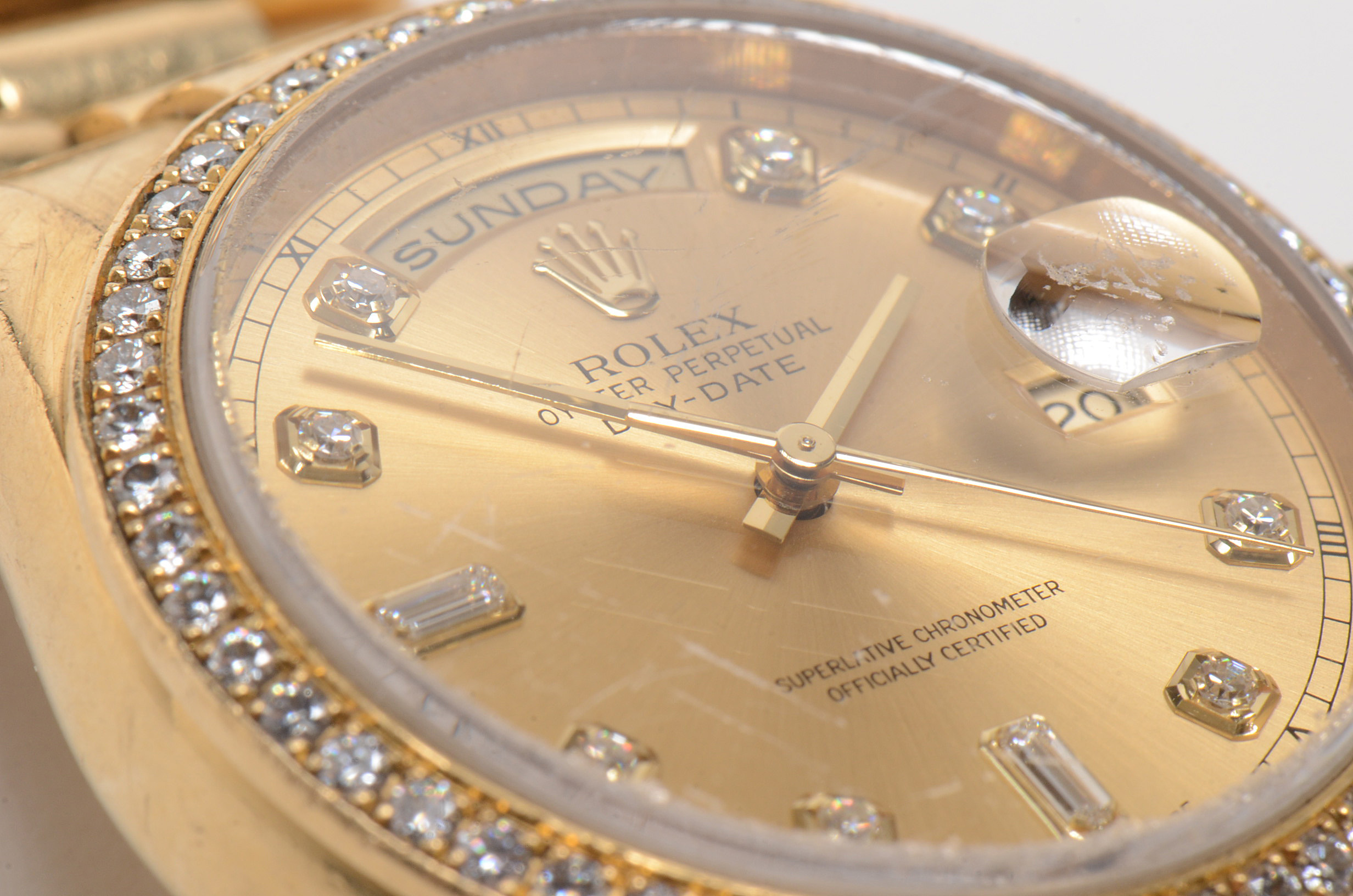 Rolex 18K Yellow Gold Diamond Day-Date President Watch