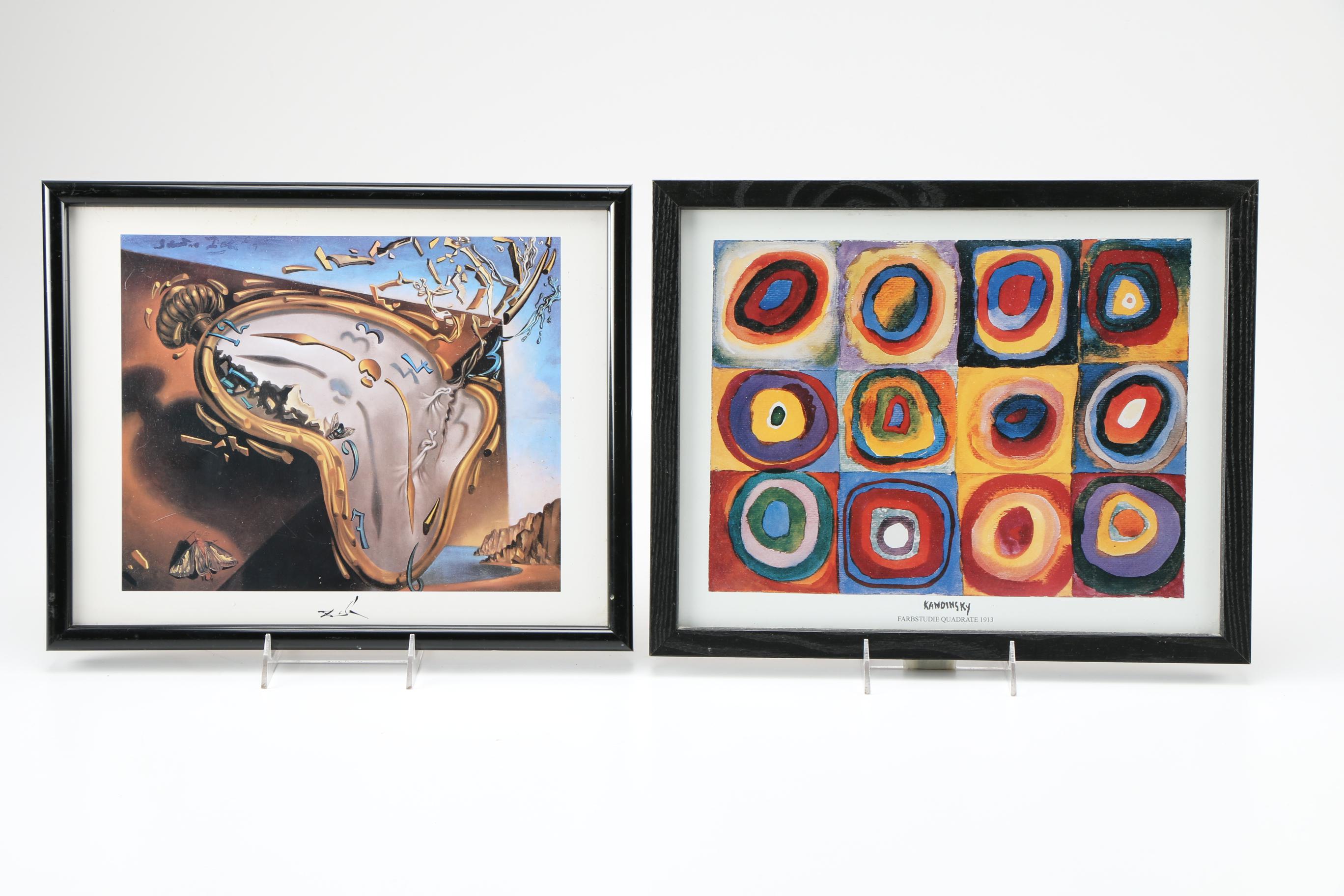 Four Offset Lithographs After Works by Van Gogh, Kandinsky, Escher and Dali