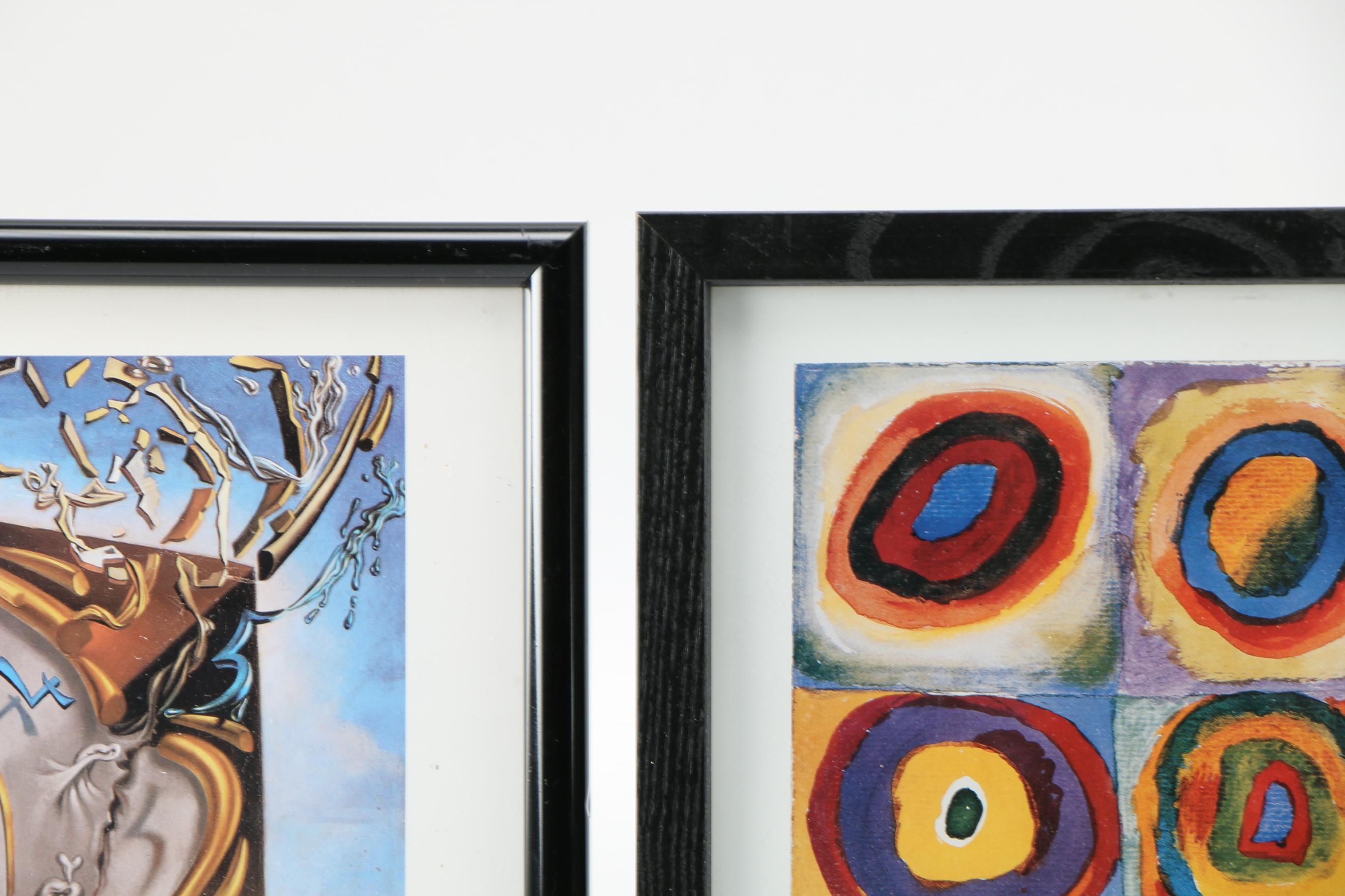 Four Offset Lithographs After Works by Van Gogh, Kandinsky, Escher and Dali