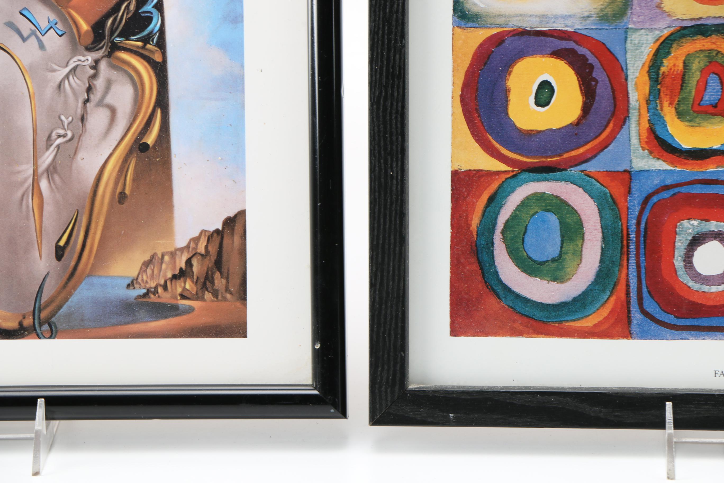 Four Offset Lithographs After Works by Van Gogh, Kandinsky, Escher and Dali