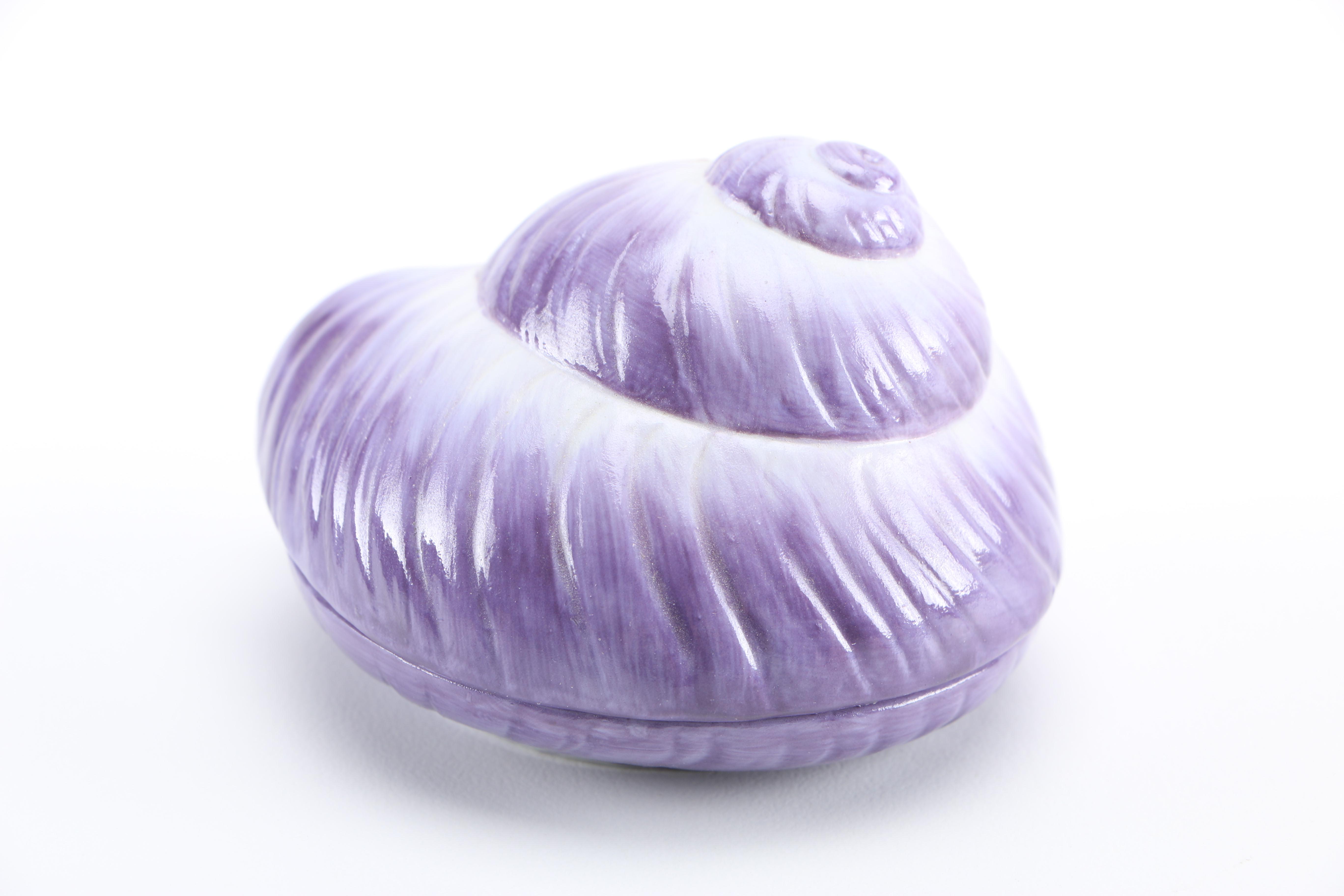 Lenox Handpainted Porcelain Shell Trinket Boxes