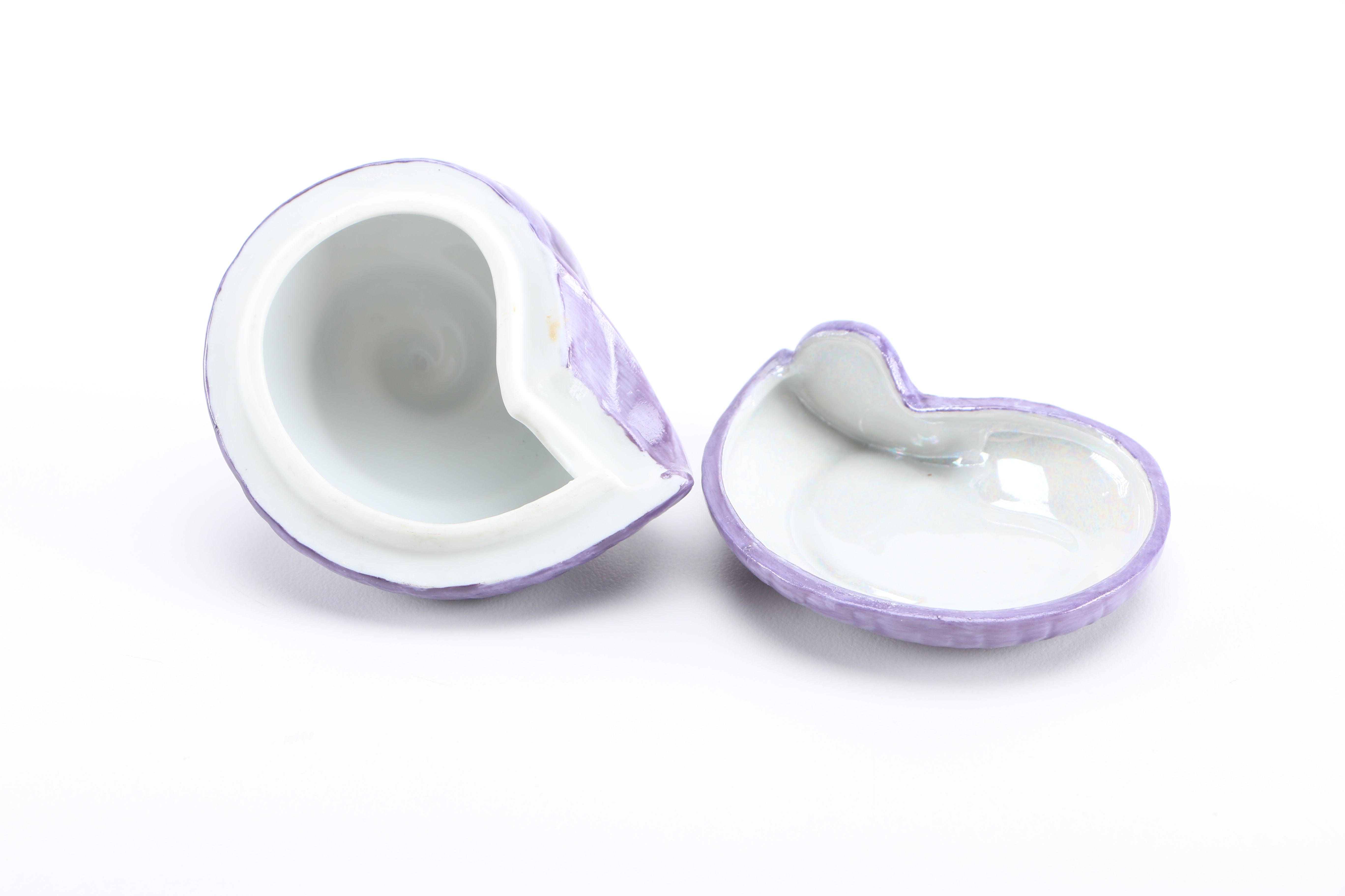 Lenox Handpainted Porcelain Shell Trinket Boxes