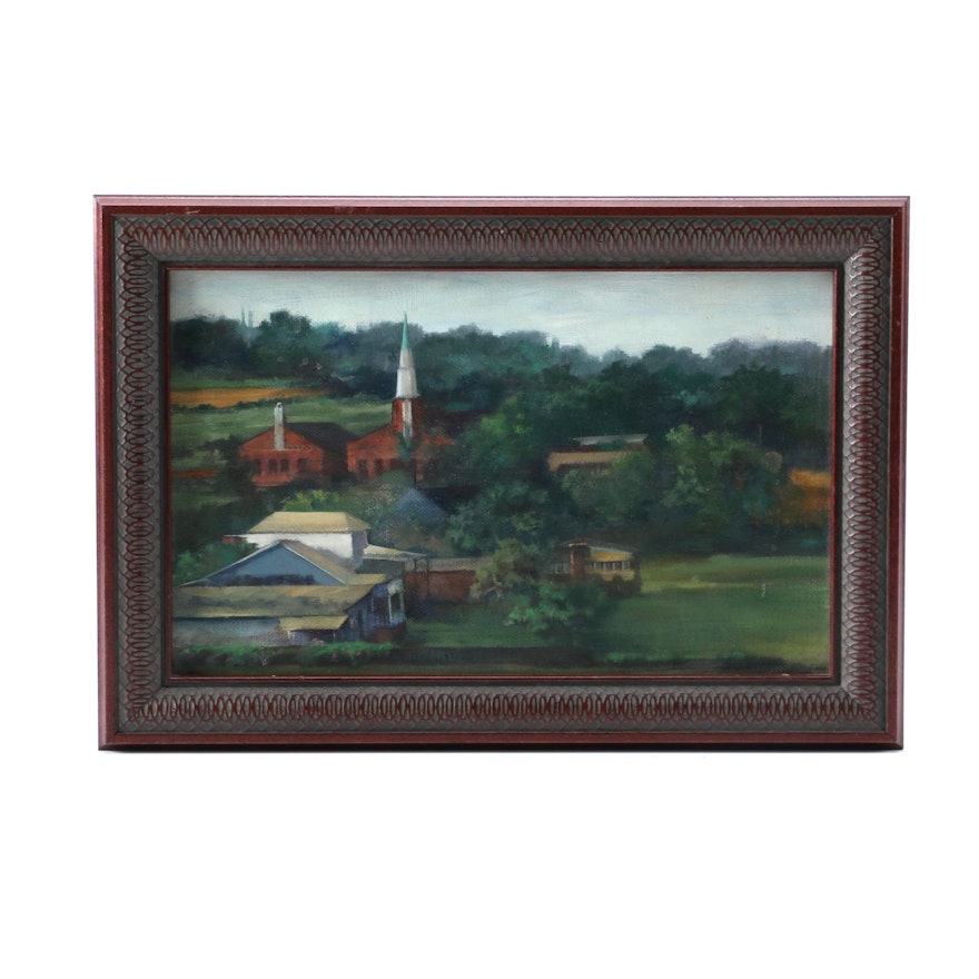 1991 Susan Lawson-Bell Oil on Linen "Fredericksburg Landscape"