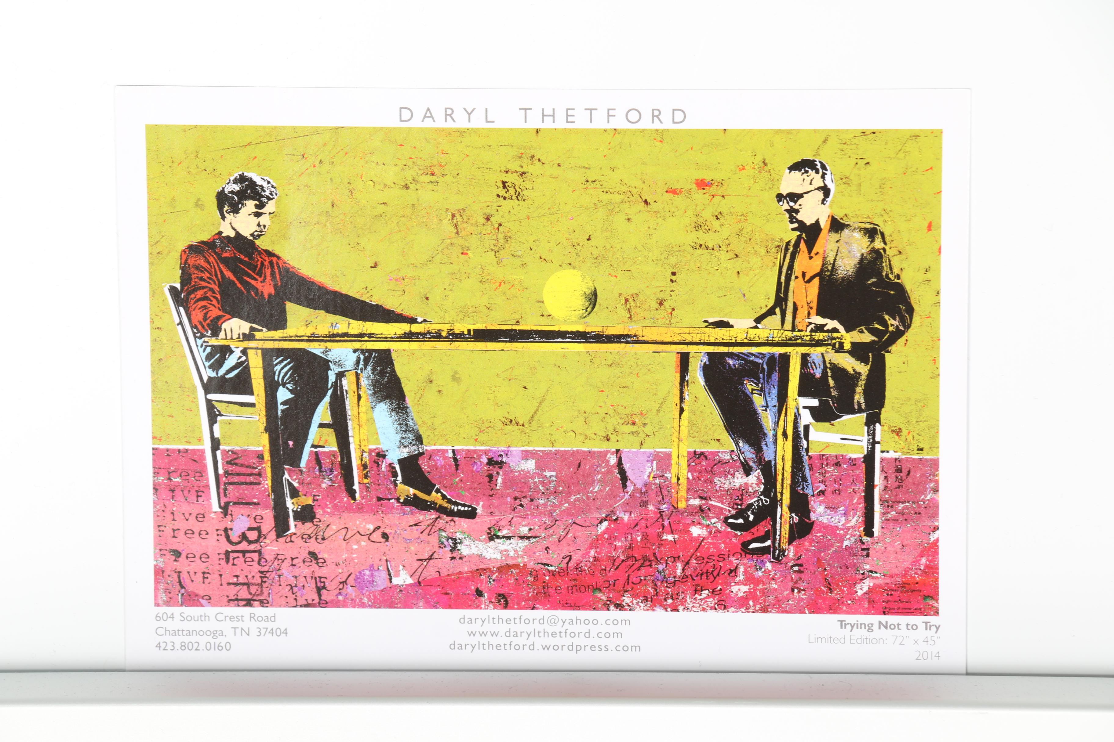 Daryl Thetford Limited Edition Giclee on Metal "Man with Cello"