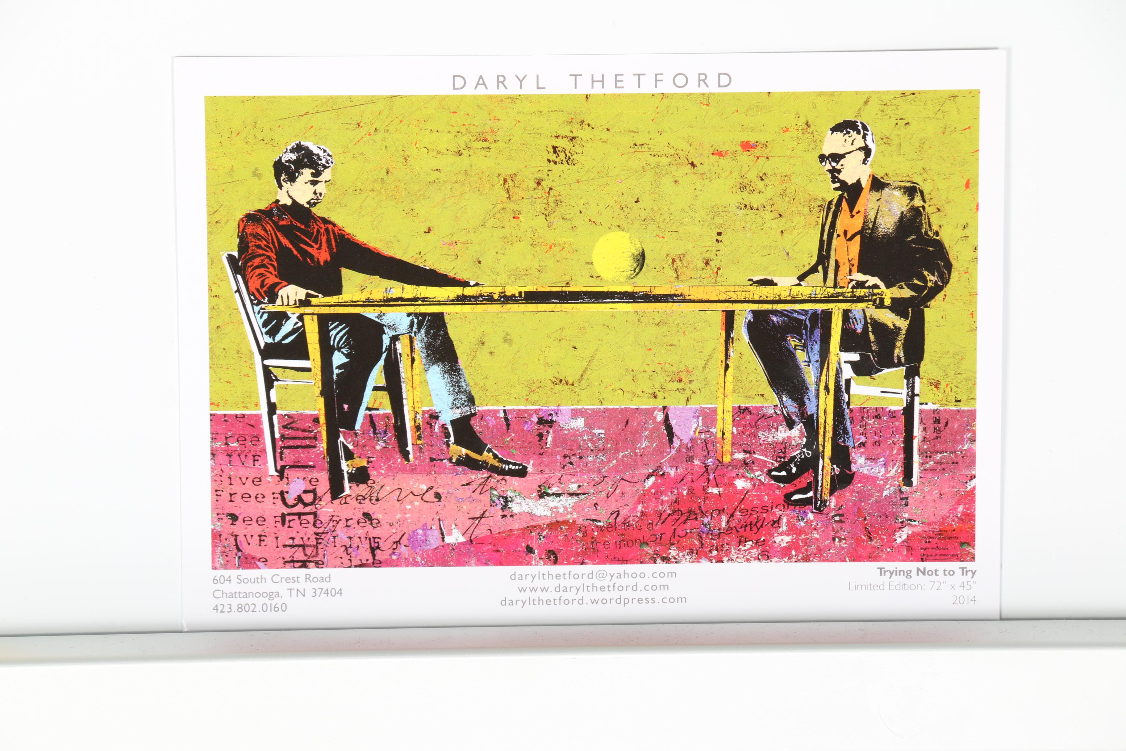 Daryl Thetford Limited Edition Giclee on Metal "Man with Cello"