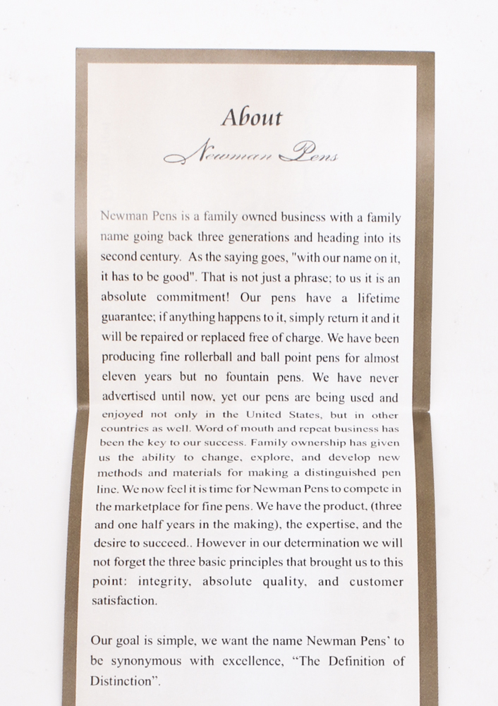 Newman Pens Bronze Pearl Pen