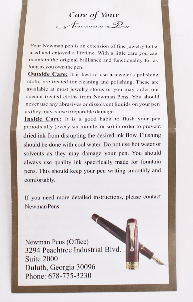 Newman Pens Bronze Pearl Pen