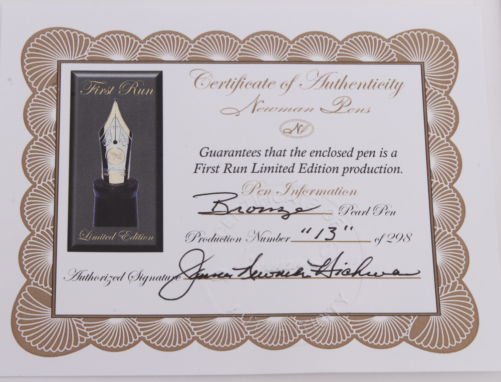 Newman Pens Bronze Pearl Pen