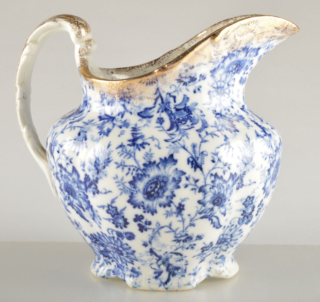 Blue and White Ceramic Pitchers Including Copeland Spode