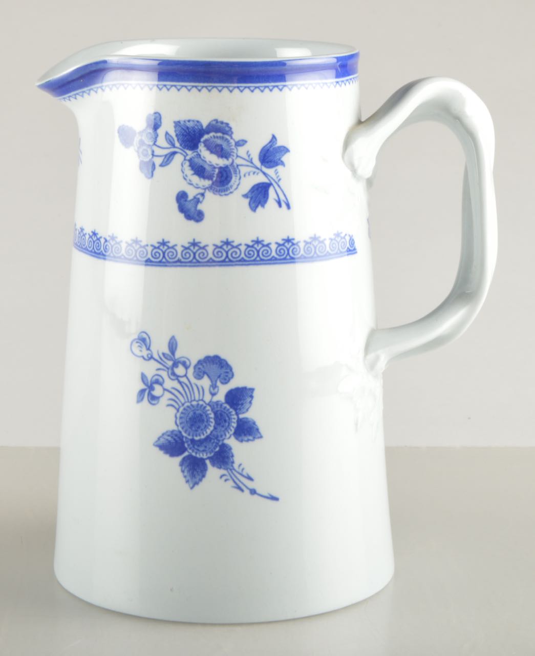 Blue and White Ceramic Pitchers Including Copeland Spode