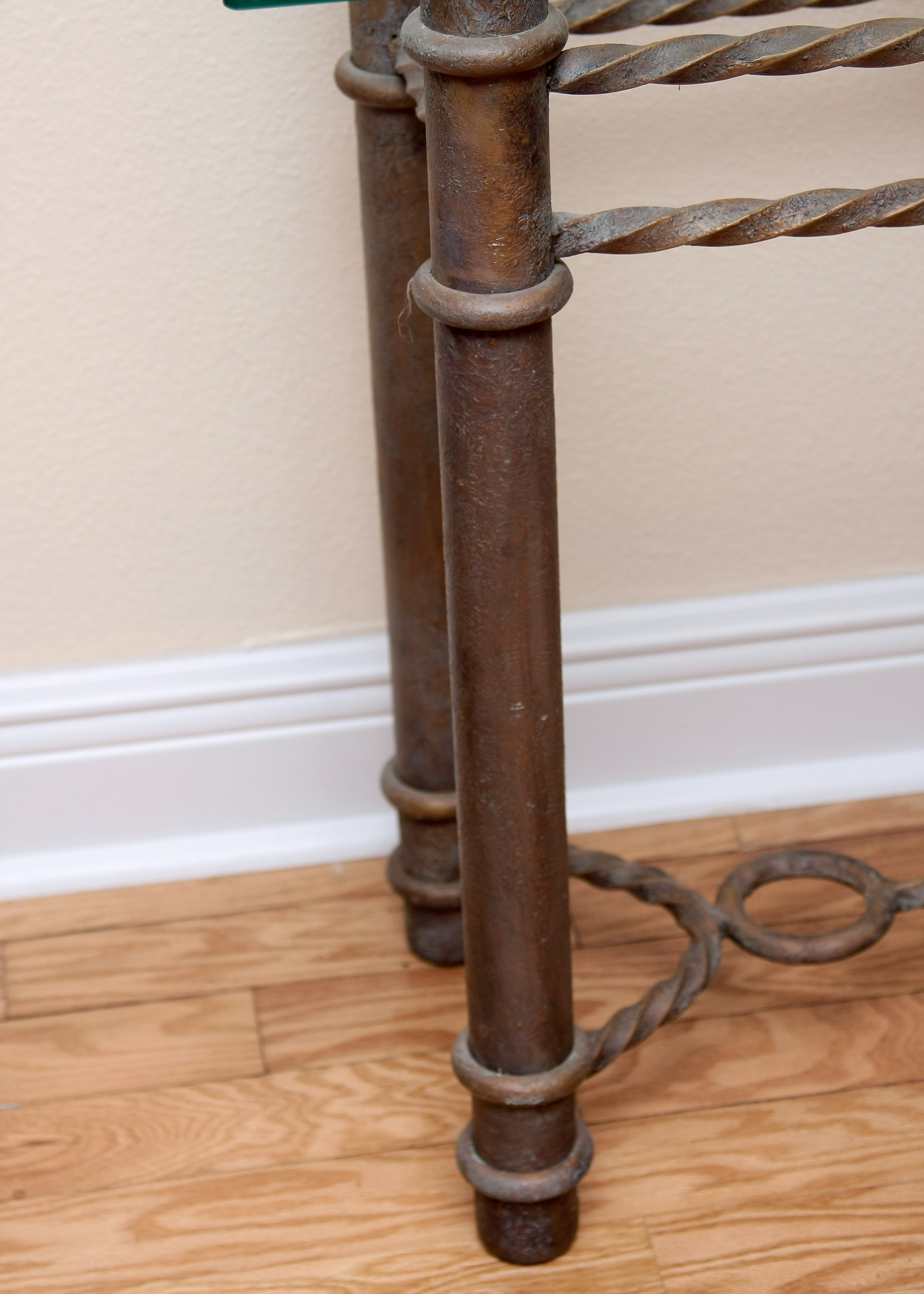 Contemporary Glass Top Console Table and Side Table