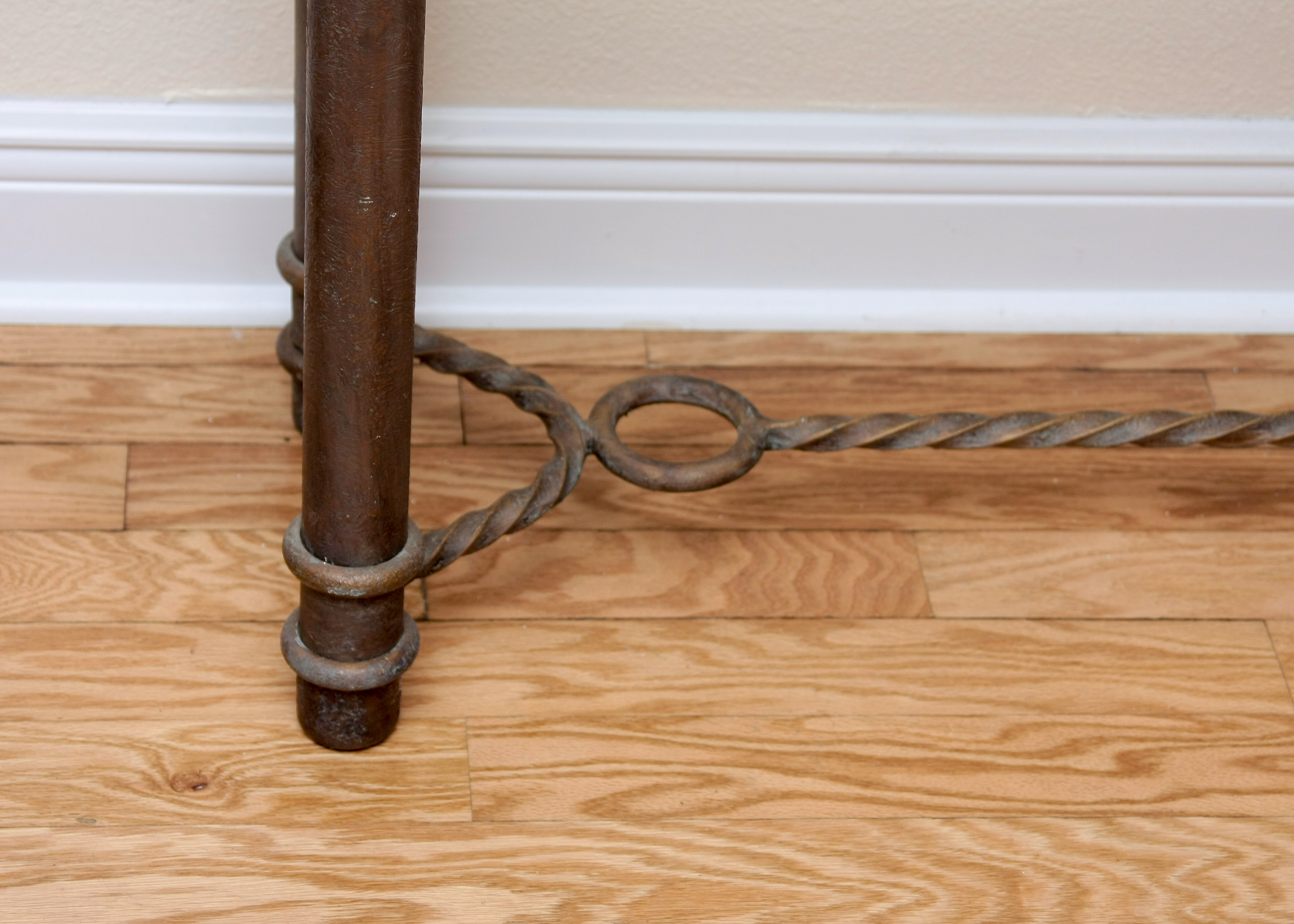Contemporary Glass Top Console Table and Side Table