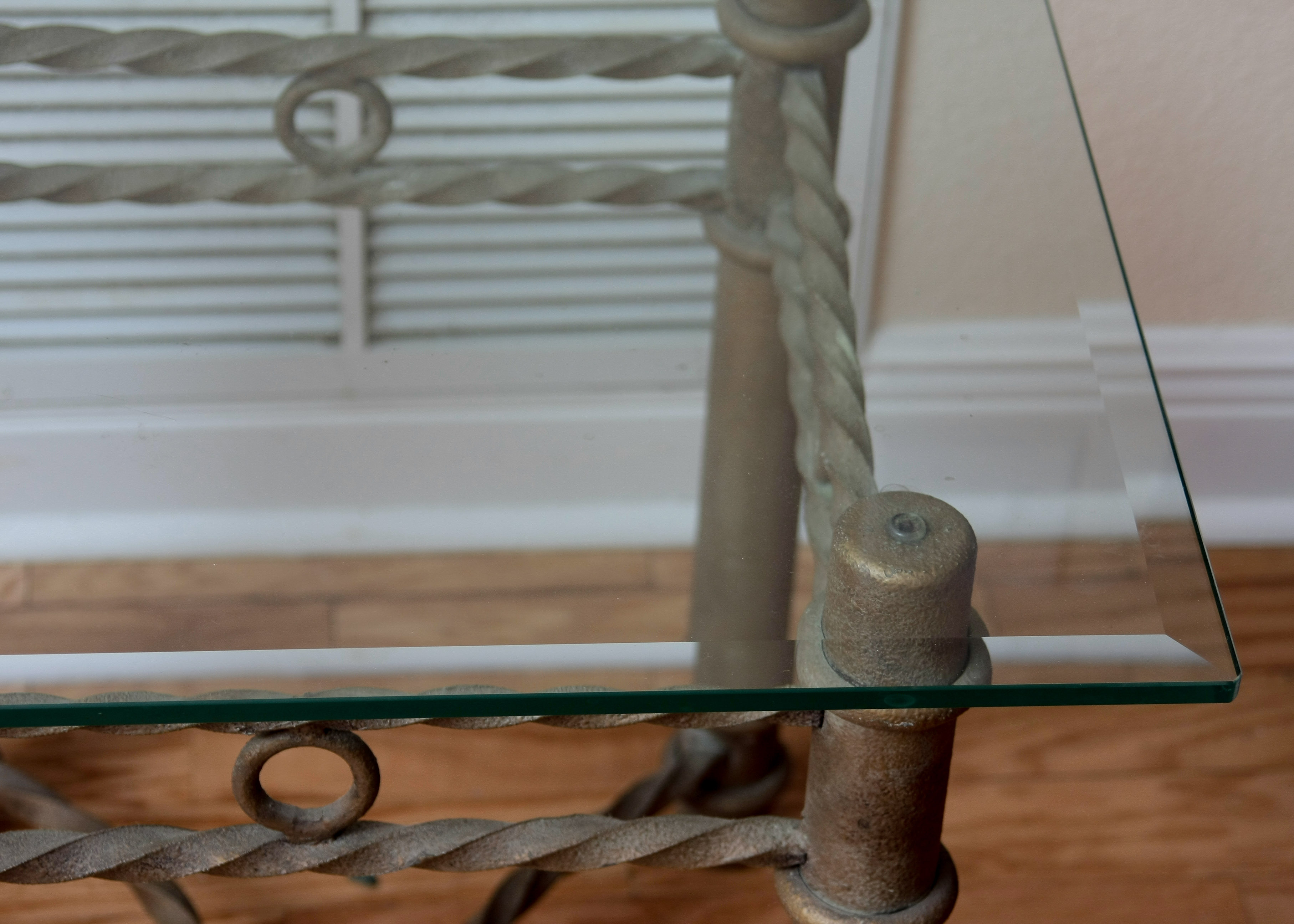 Contemporary Glass Top Console Table and Side Table