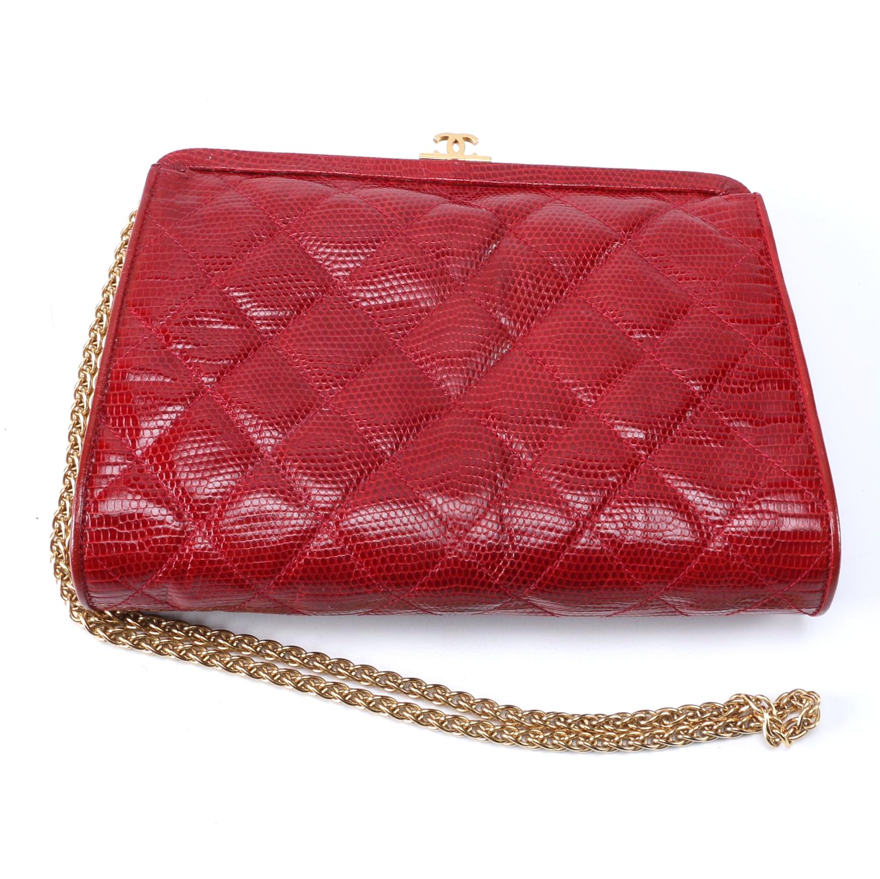 Red Lizard Chanel Clutch