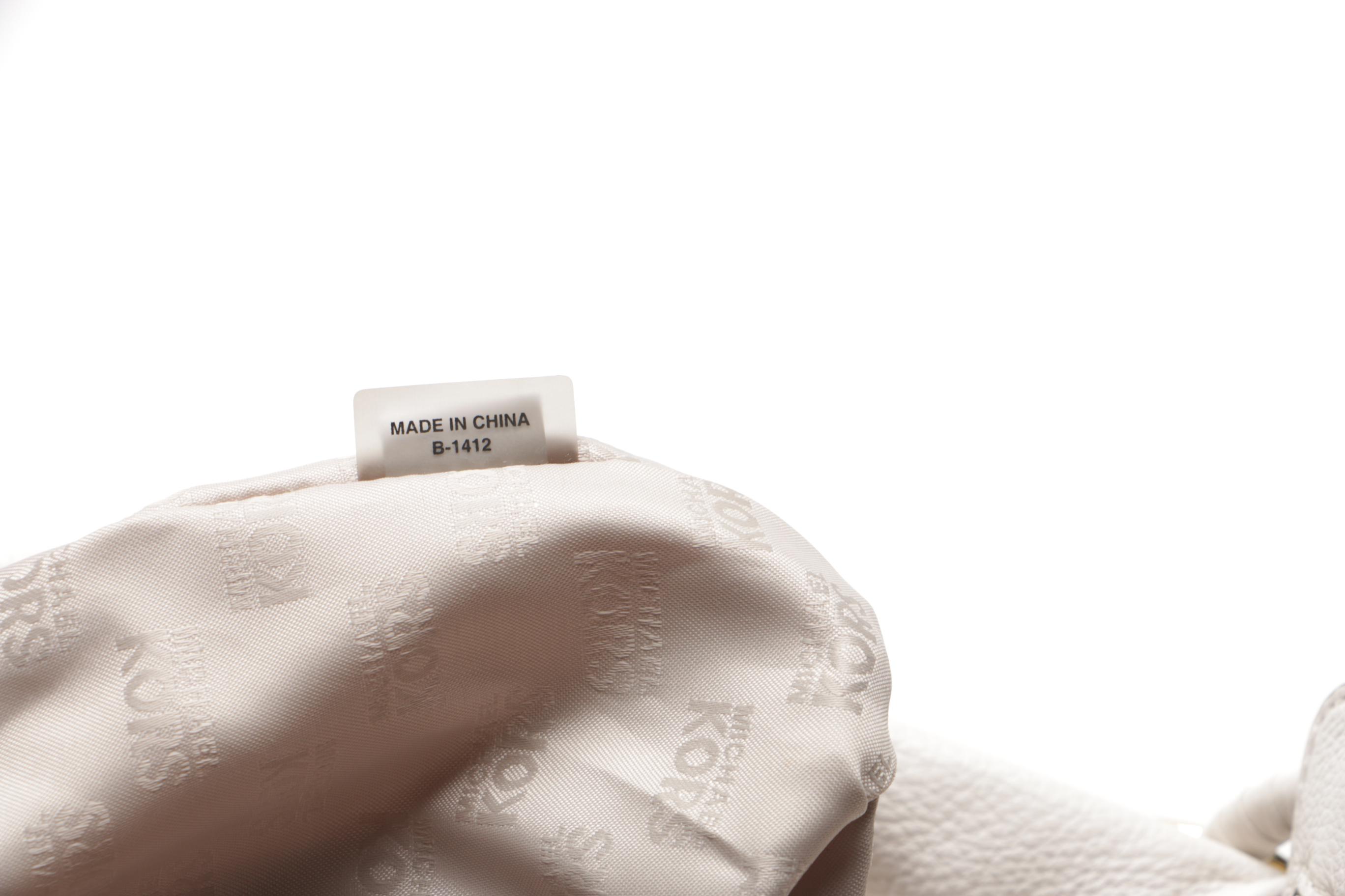 Oversized ID Chain Michael Kors White Venus Leather Hobo Satchel