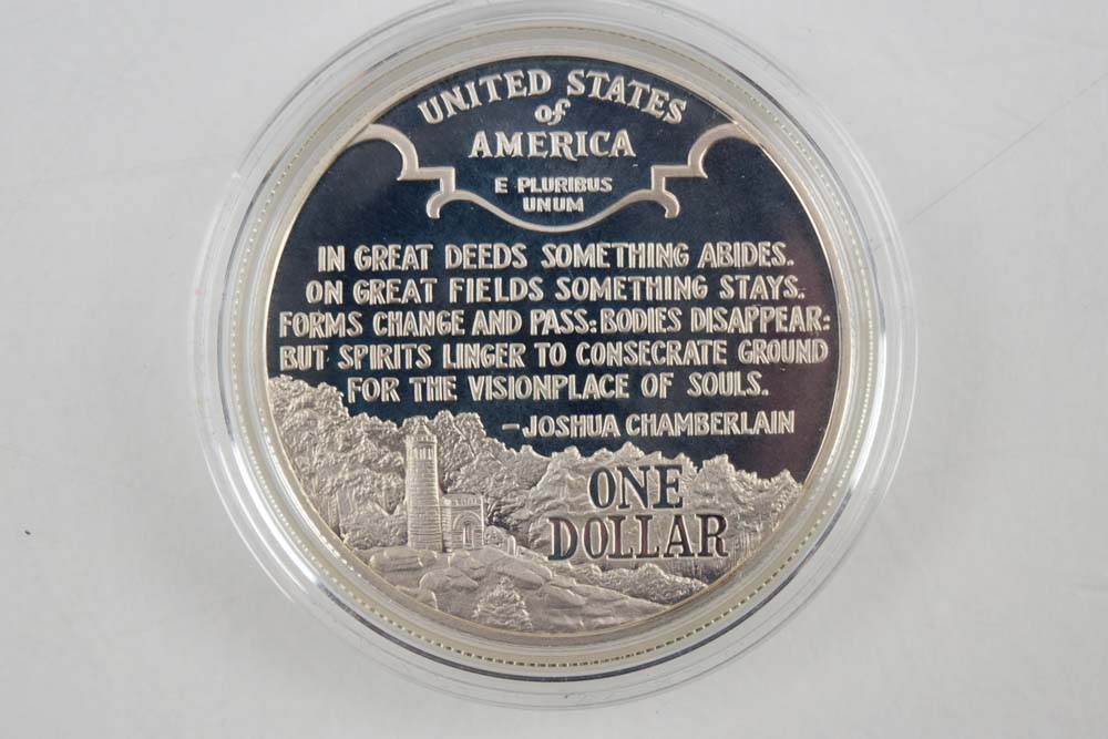 1995 Civil War Battlefield Commemorative Proof Silver Dollar