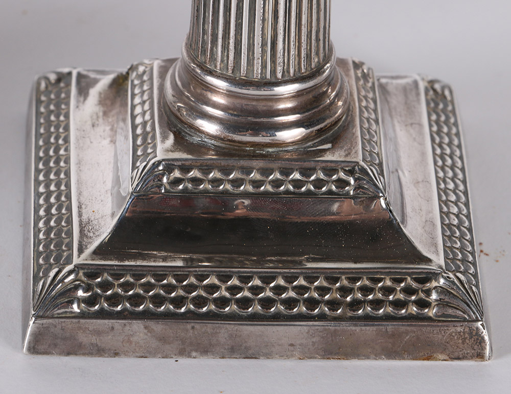 1897 Thomas Bradbury & Sons Weighted Sterling Silver Candlesticks