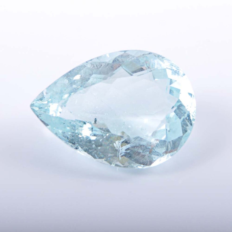 20.29 CTS Pear Shaped Aquamarine Stone