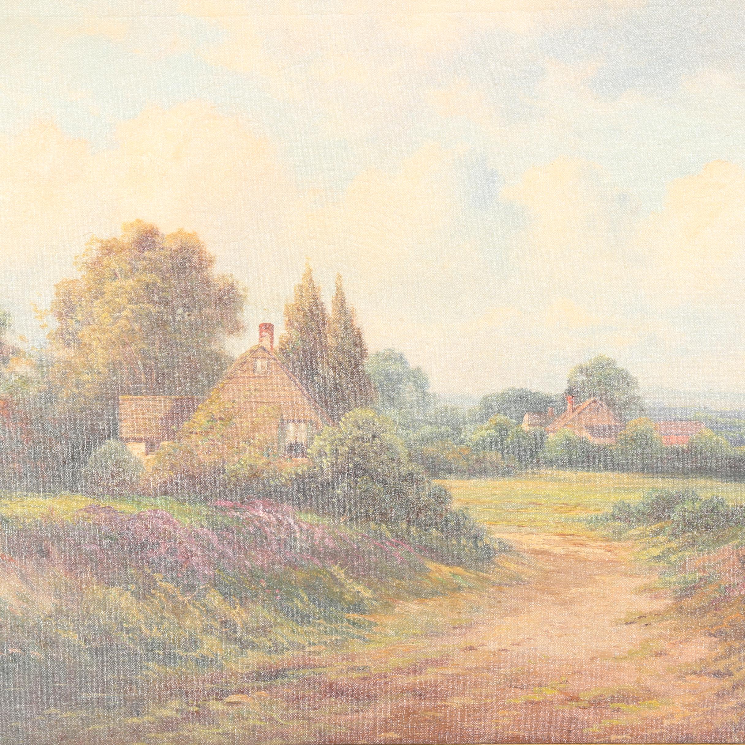 Augustus Spencer Oil Painting on Canvas "Country Cottage"