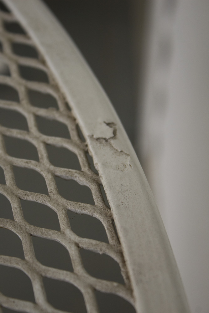 White Metal Patio Table