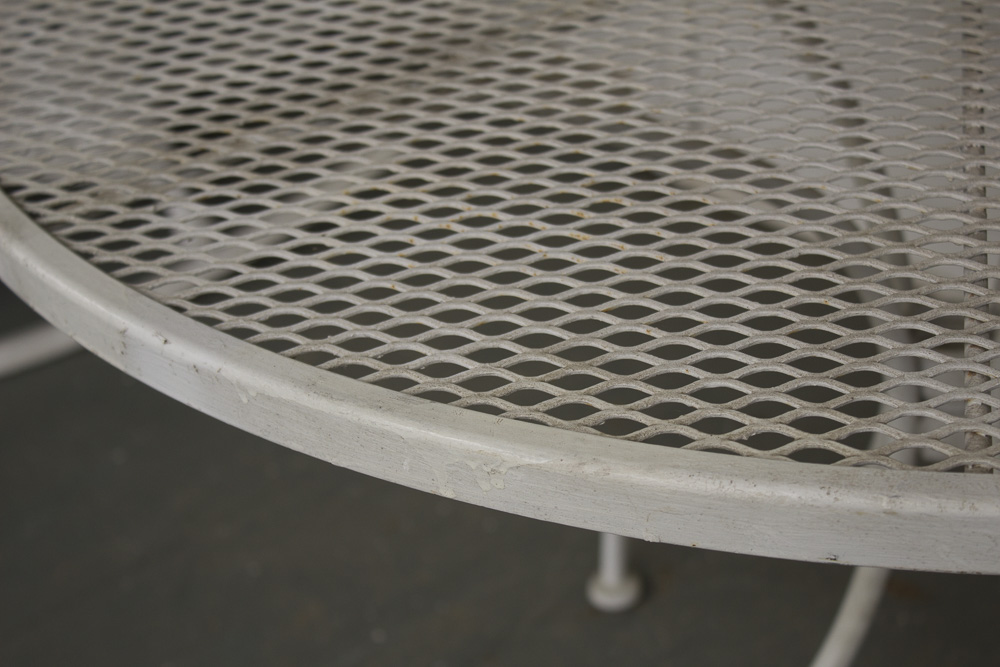 White Metal Patio Table