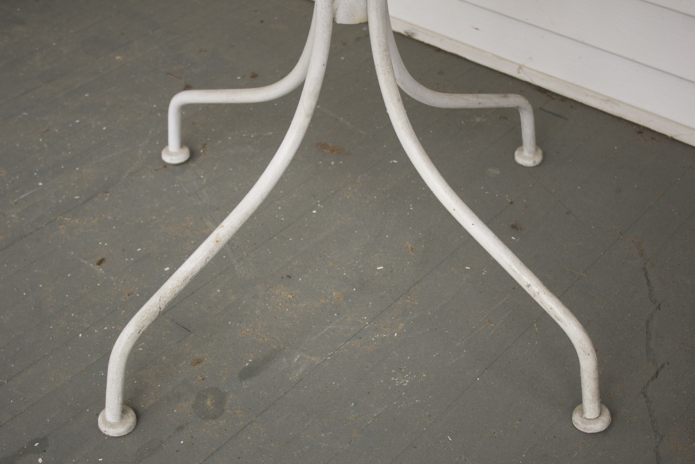 White Metal Patio Table